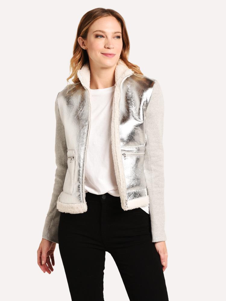 Majestic Long Sleeve Jacket with Metallic Leather - Saint Bernard