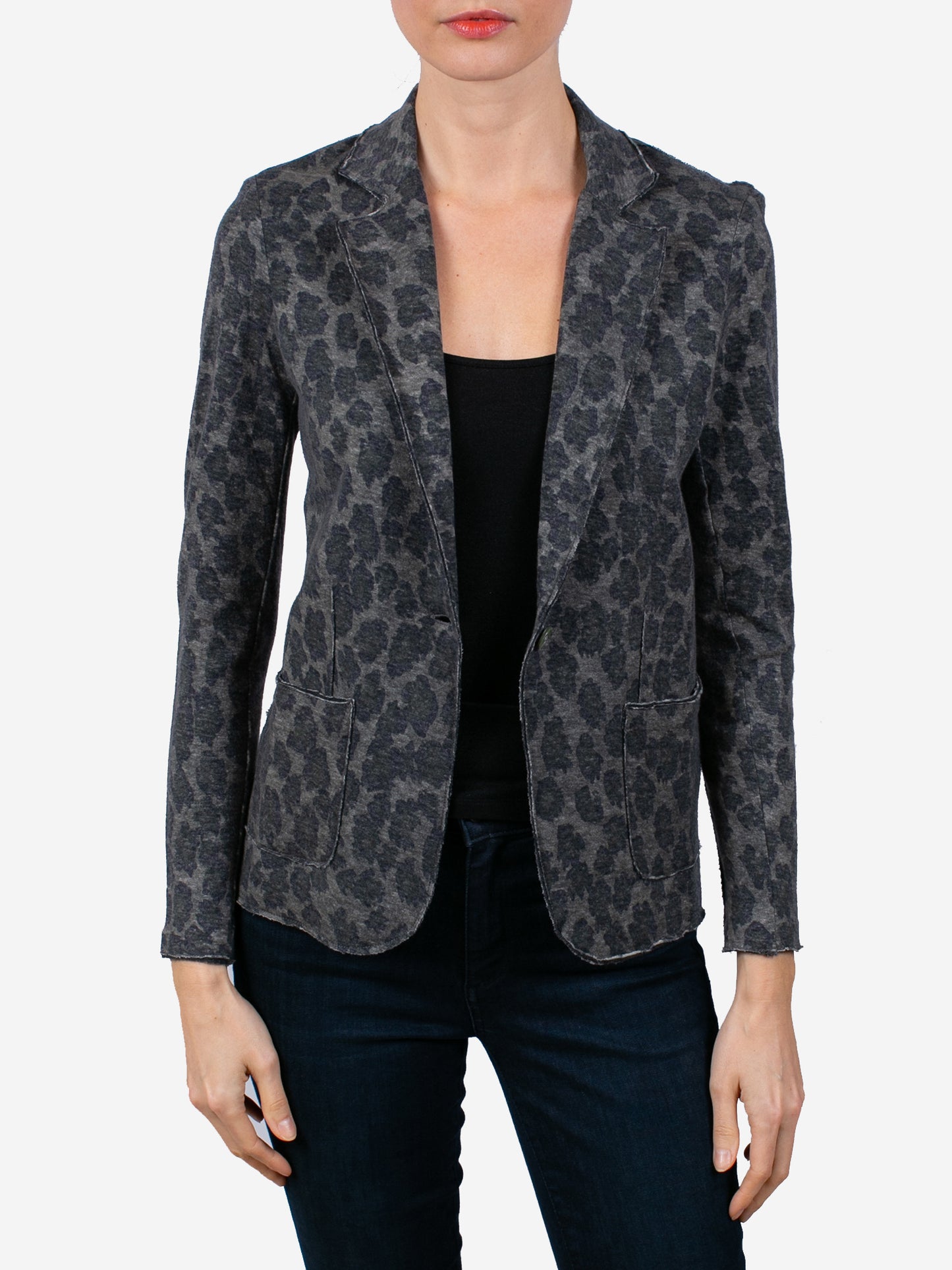 Majestic Women's Leopard Print One-Button Blazer