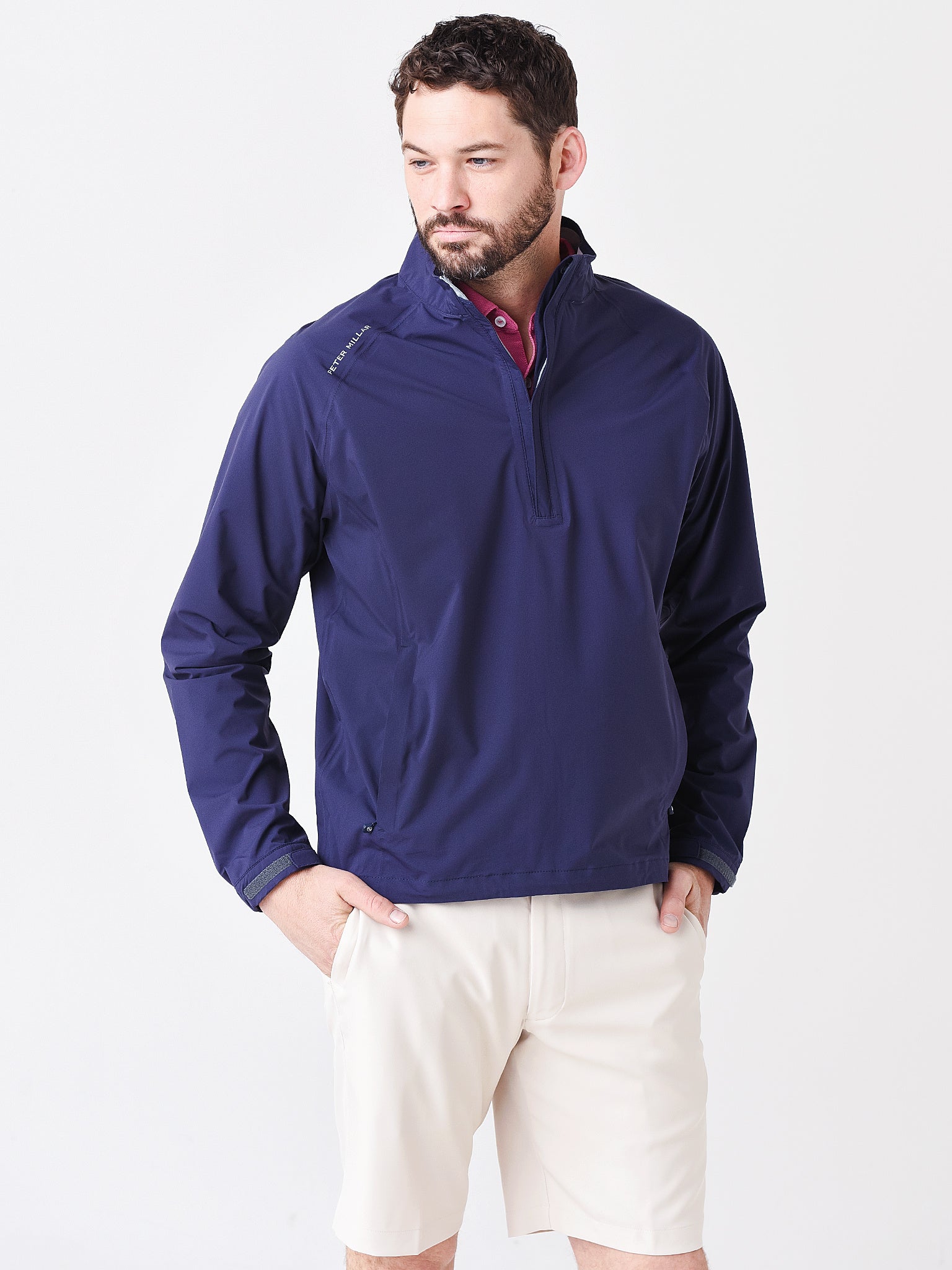Peter Millar Crown Sport Men's Hyperlight Shield Half-Zip Pullover - Saint Bernard