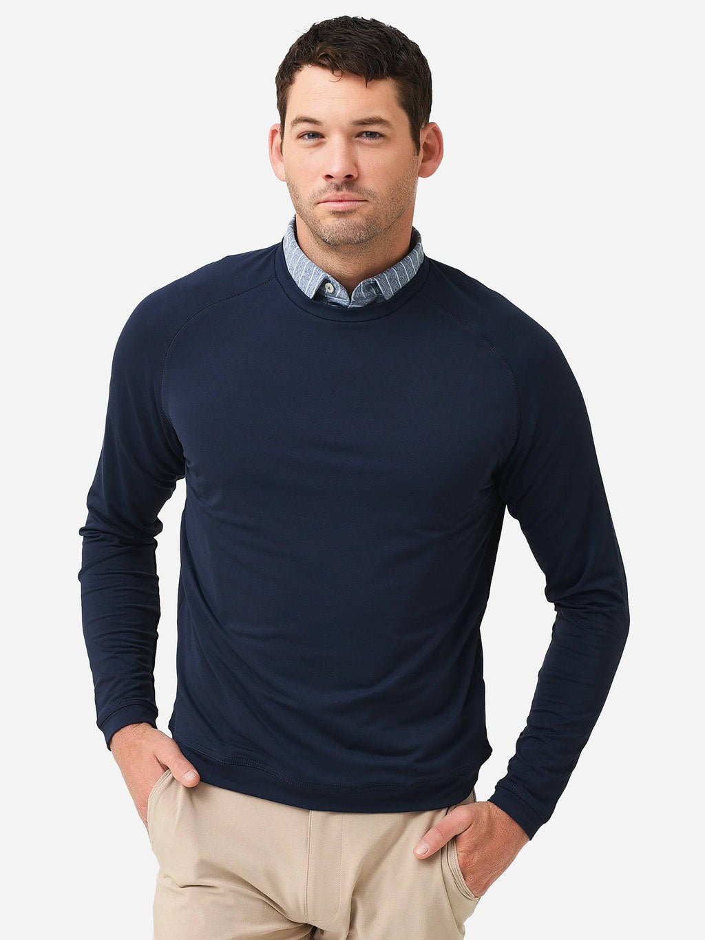 Peter Millar Crown Sport Men's Cradle Performance Crewneck Sweater - Saint Bernard