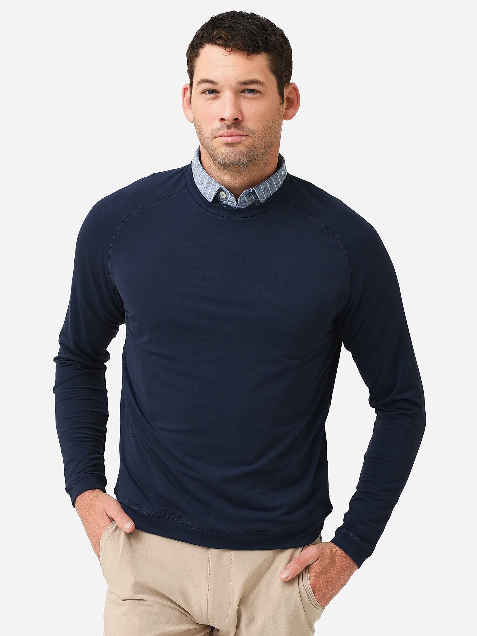 Peter Millar Crown Sport Men's Cradle Performance Crewneck Sweater - Saint Bernard