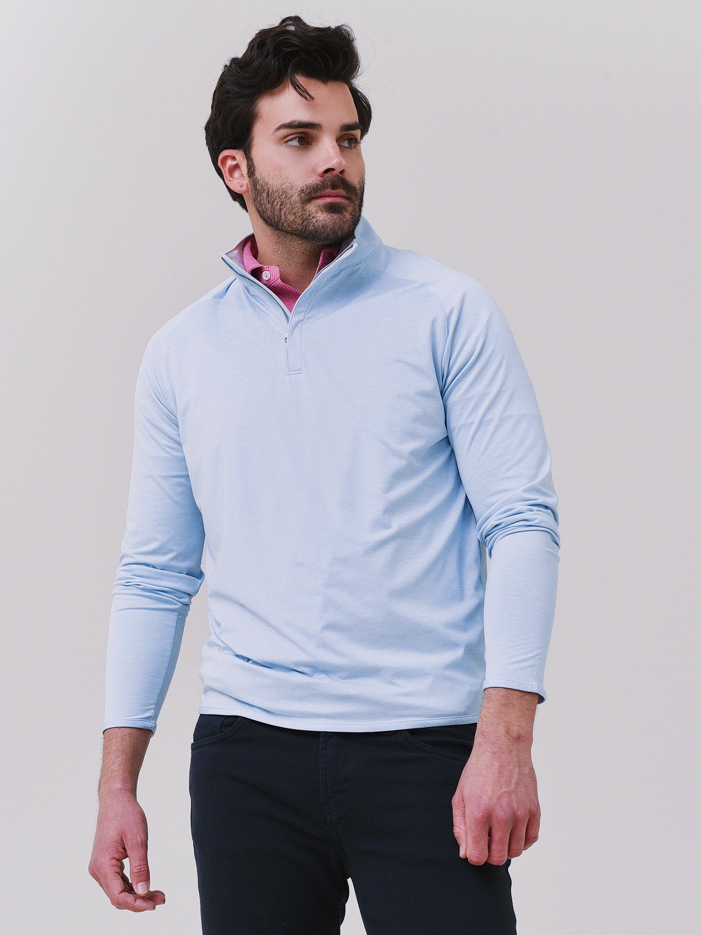 Peter Millar Crown Crafted Men's Stealth Performance Quarter-Zip - Saint Bernard