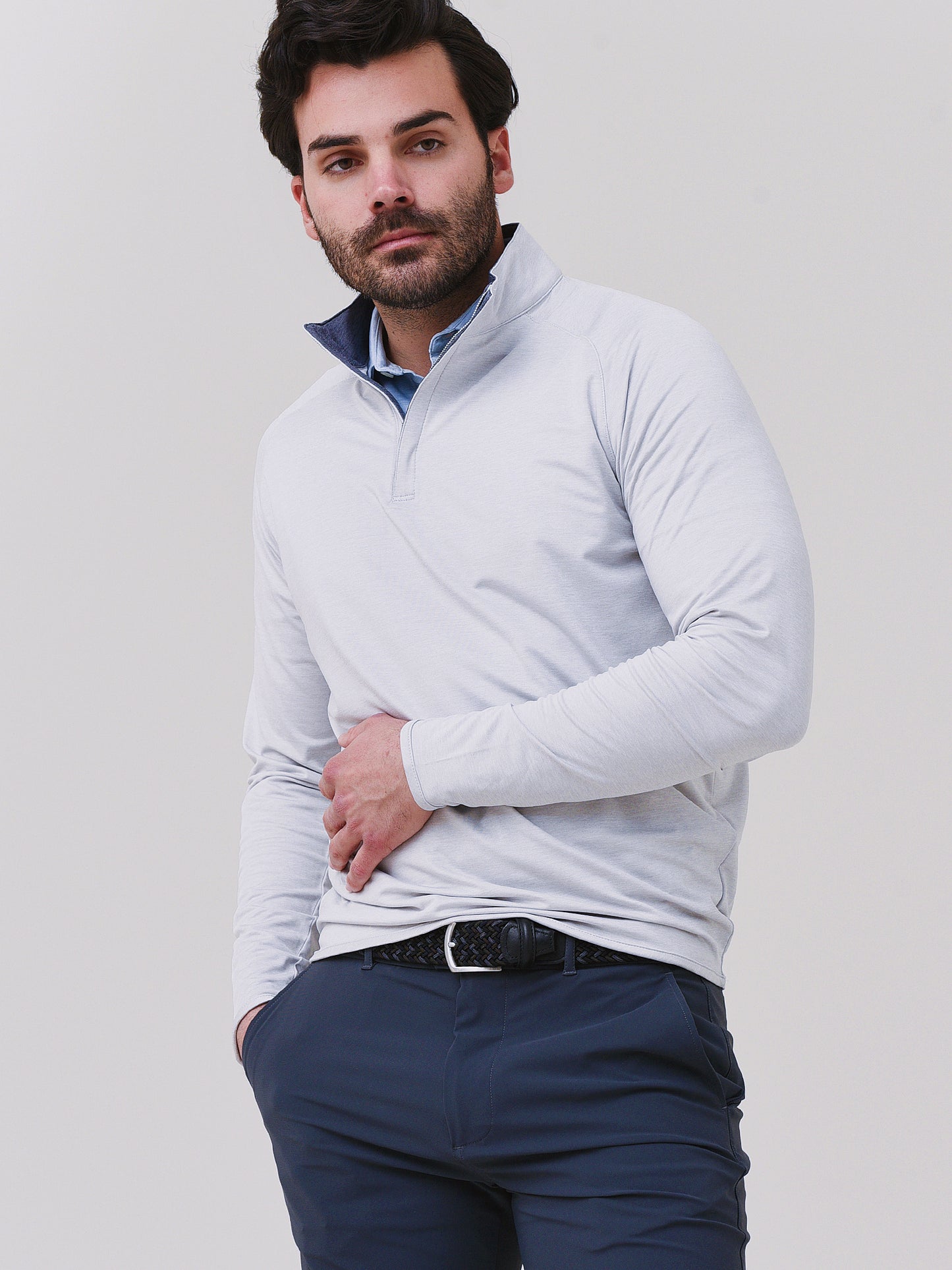 Peter Millar Crown Crafted Men's Stealth Performance Quarter-Zip - Saint Bernard