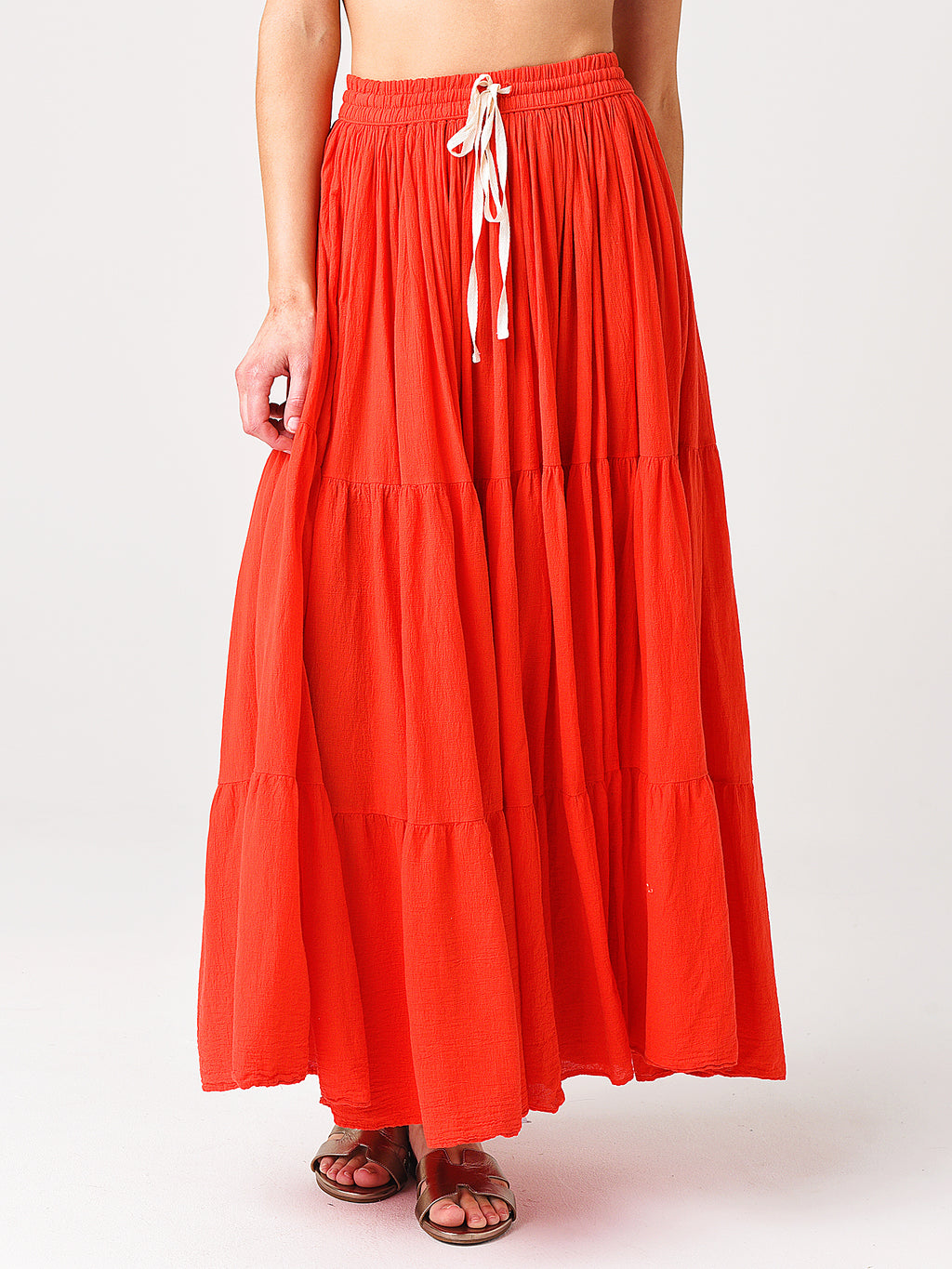 9 Seed Women's Core Cotton Tier Martinique Maxi Skirt - Saint Bernard