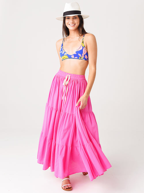 9 Seed Women's Core Cotton Tier Martinique Maxi Skirt