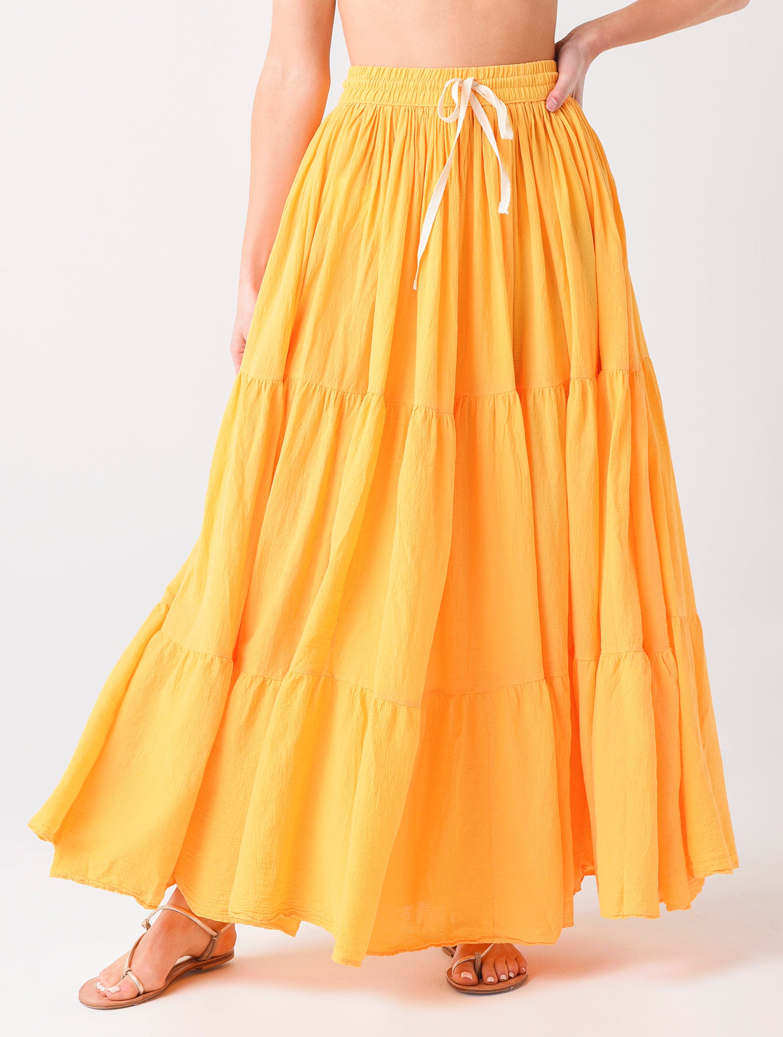 9 Seed Women's Core Cotton Tier Martinique Maxi Skirt - Saint Bernard