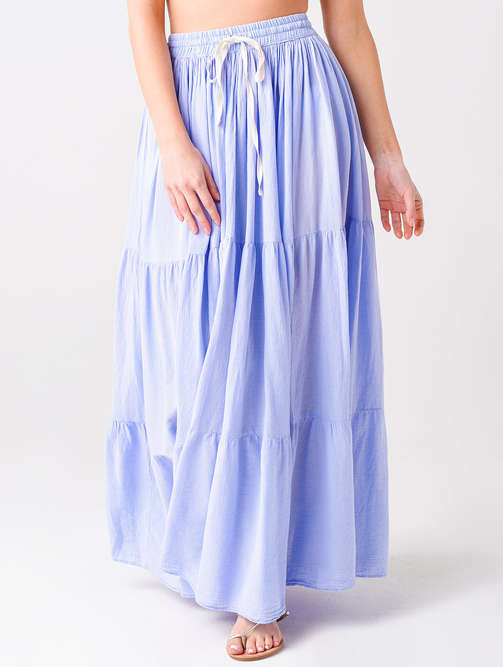 9 Seed Women's Core Cotton Tier Martinique Maxi Skirt - Saint Bernard