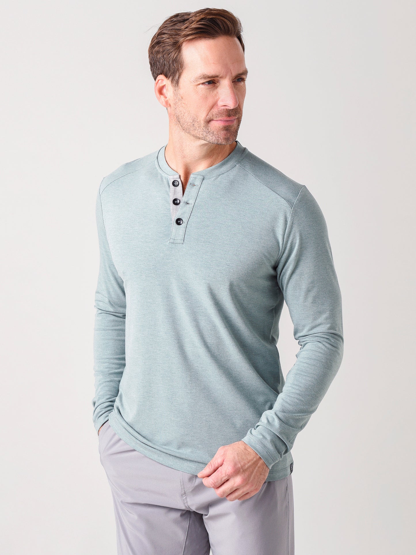Free Fly Men's Bamboo Flex Henley Shirt - Saint Bernard