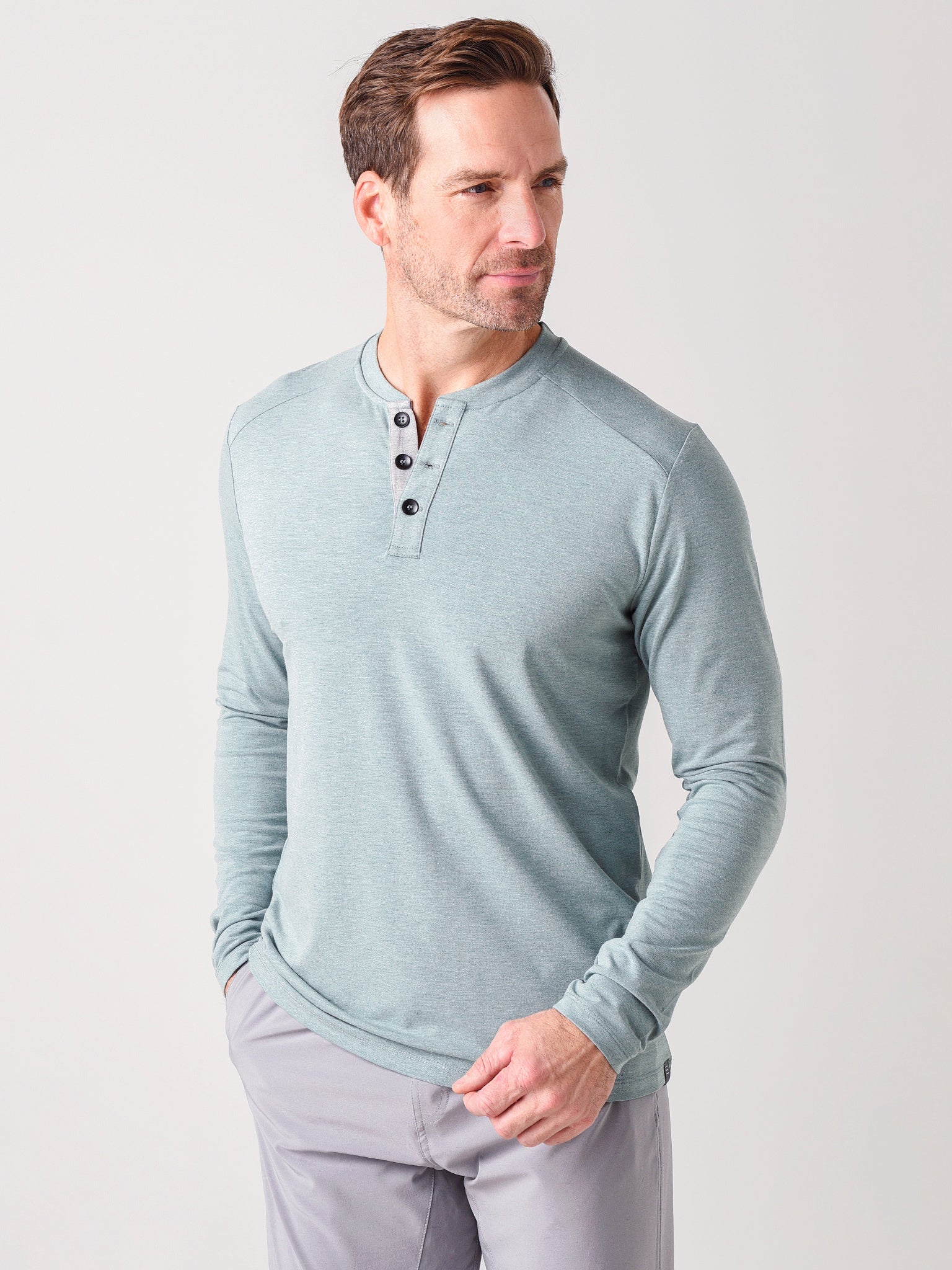 Free Fly Men's Bamboo Flex Henley Shirt - Saint Bernard