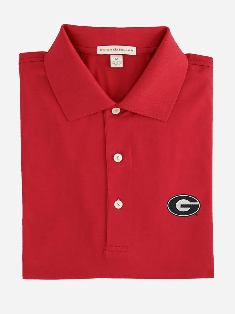 Peter Millar Men's Collegiate Solid Lisle Polo - Saint Bernard