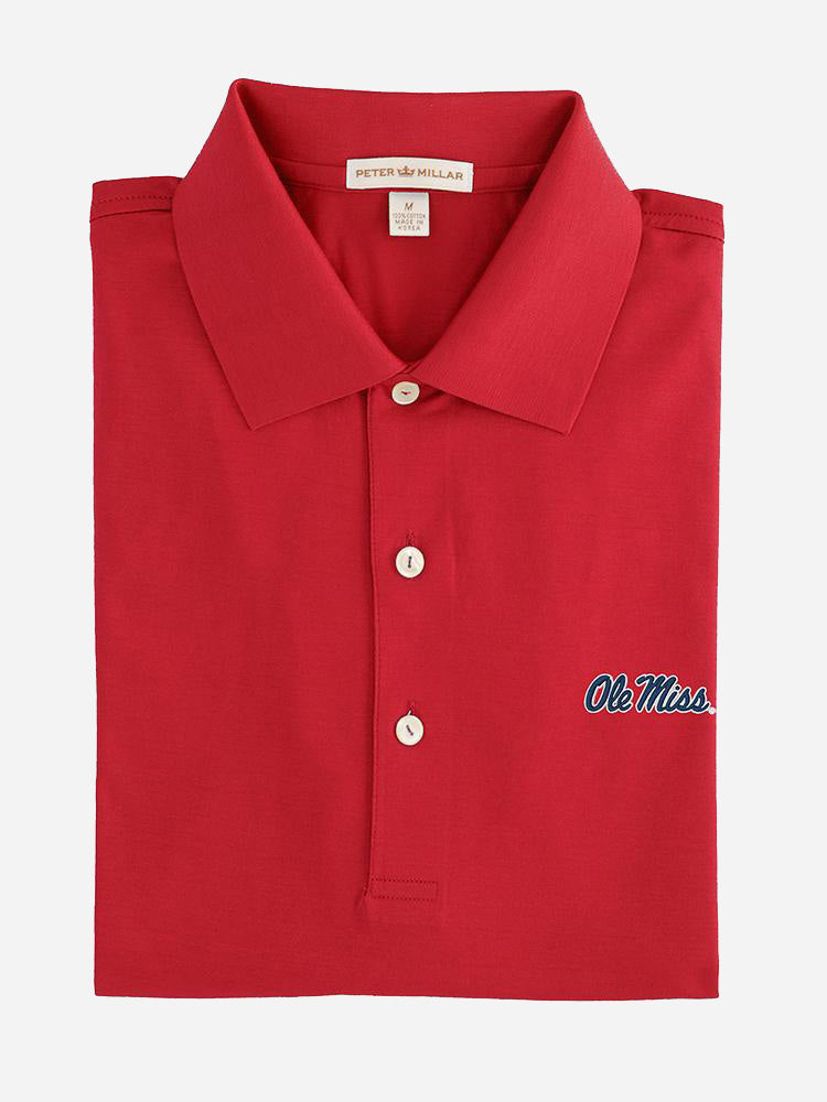 Peter Millar Men's Collegiate Solid Lisle Polo - Saint Bernard