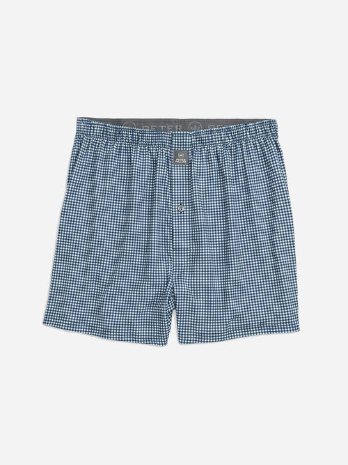 Peter Millar Crown Sport Men's Nebraska Printed Gingham Check Stretch Jersey Boxer