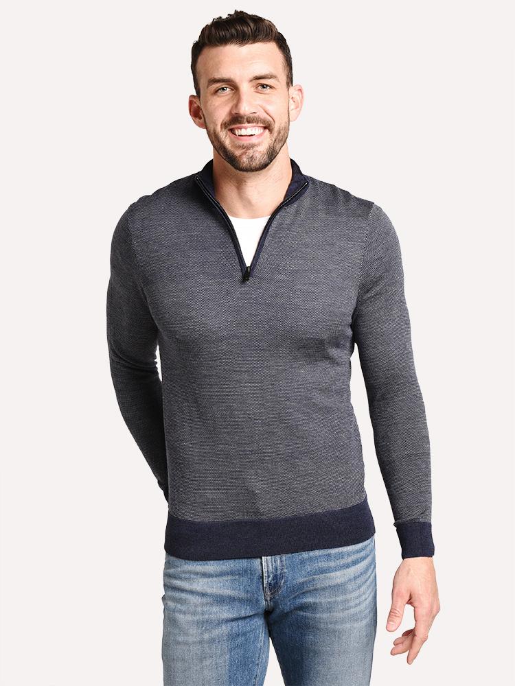 Naadam Men's Birdseye 1/4 Zip Pullover Sweater - Saint Bernard