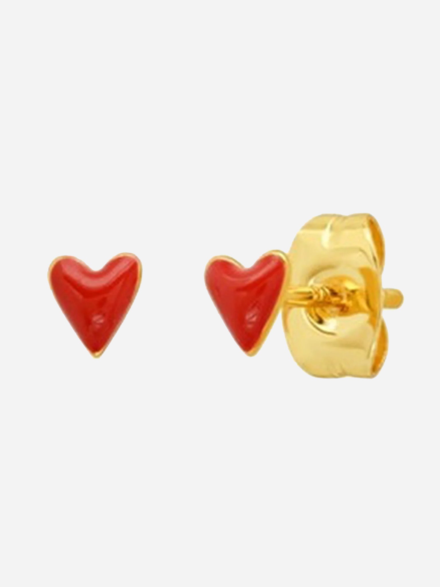 TAI Women's Enamel Mini Heart Stud Earrings - Saint Bernard