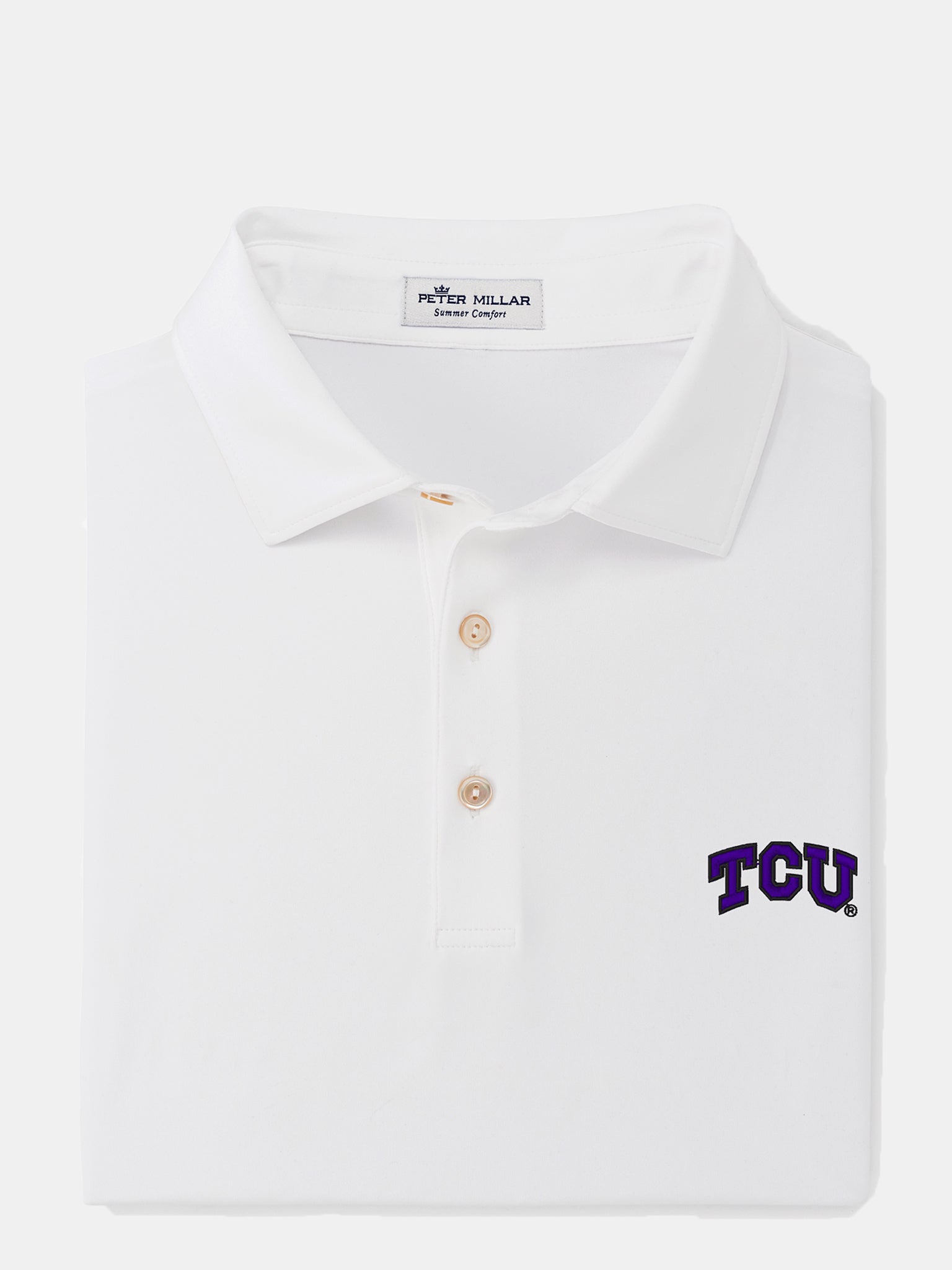 Peter Millar Men's Solid Stretch Jersey TCU Polo - Saint Bernard