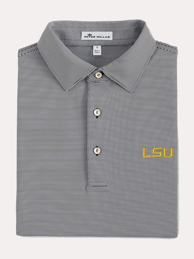 Peter Millar Men's Trophy Stripe Stretch Jersey Collegiate Polo - Saint Bernard