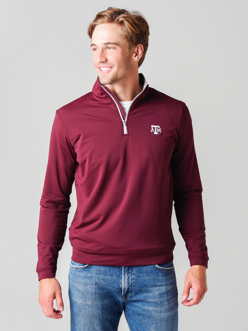 Peter Millar Crown Sport Men's Perth Stretch Loop Quarter-Zip Pullover - Saint Bernard