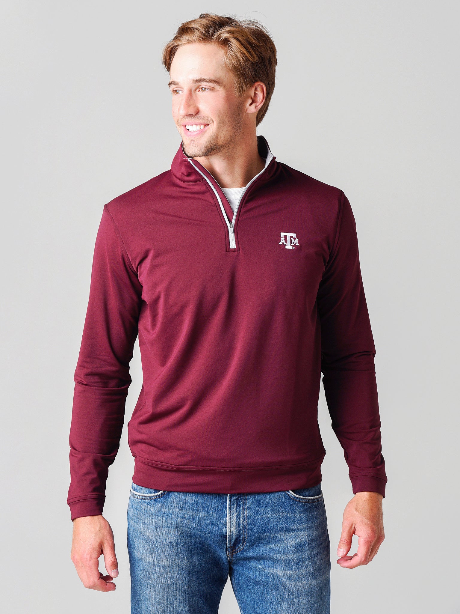 Peter Millar Crown Sport Men's Perth Stretch Loop Quarter-Zip Pullover - Saint Bernard