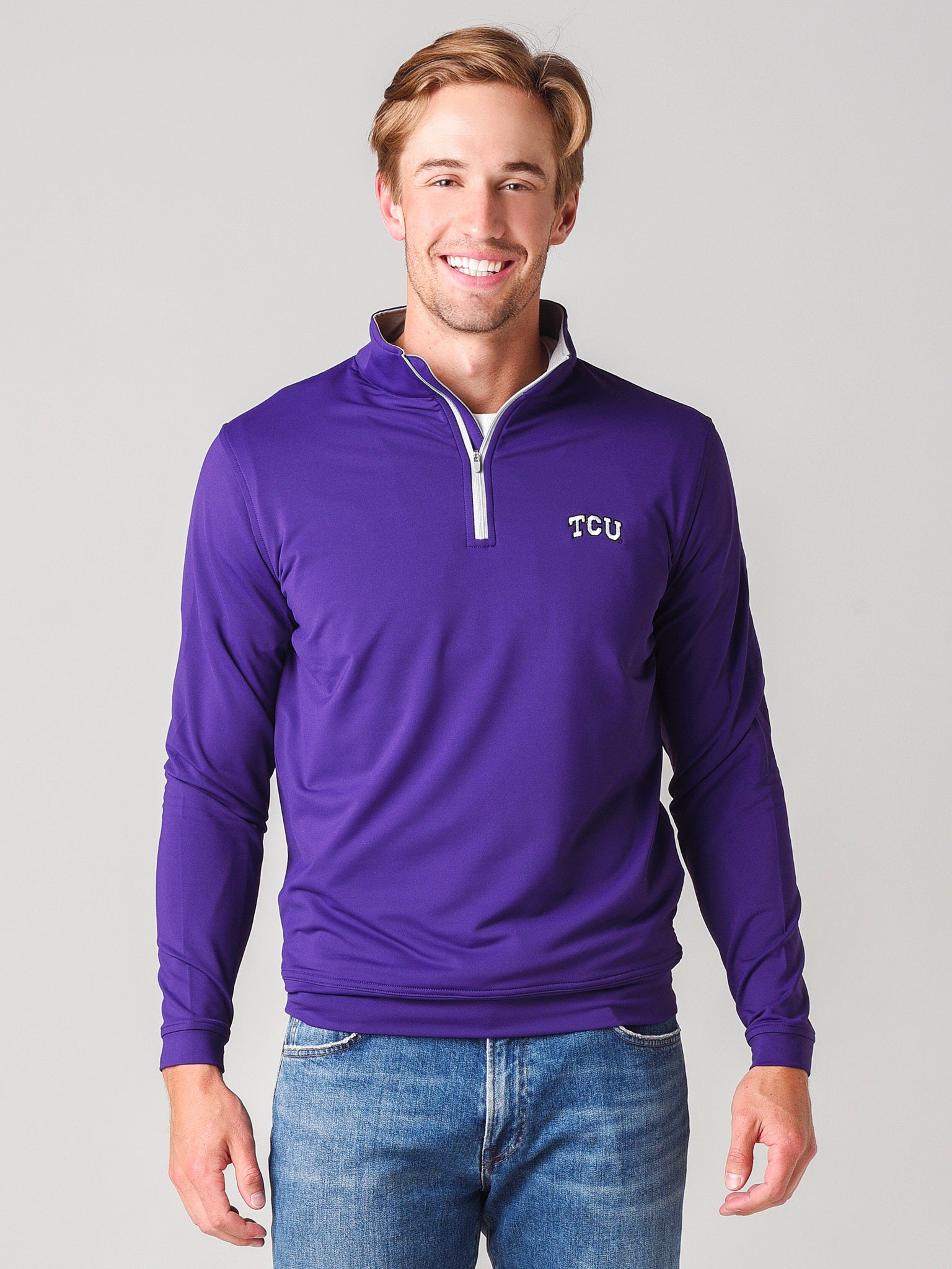 Peter Millar Crown Sport Men's Perth Stretch Loop Quarter-Zip Pullover - Saint Bernard