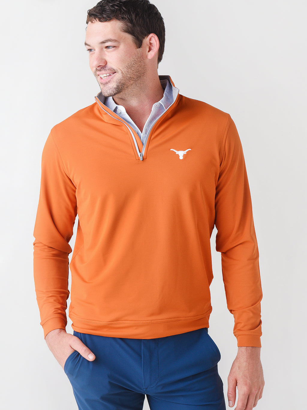 Peter Millar Crown Sport Men's Perth Stretch Loop Quarter-Zip Pullover - Saint Bernard