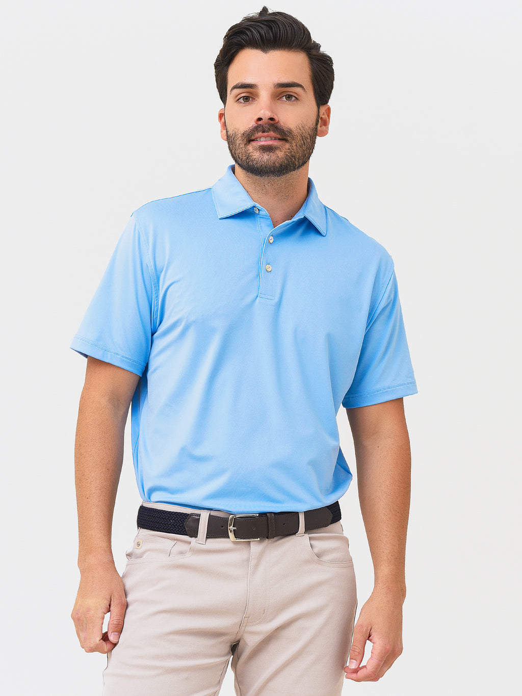 Peter Millar Crown Sport Men's Solid Performance Jersey Polo - Saint Bernard