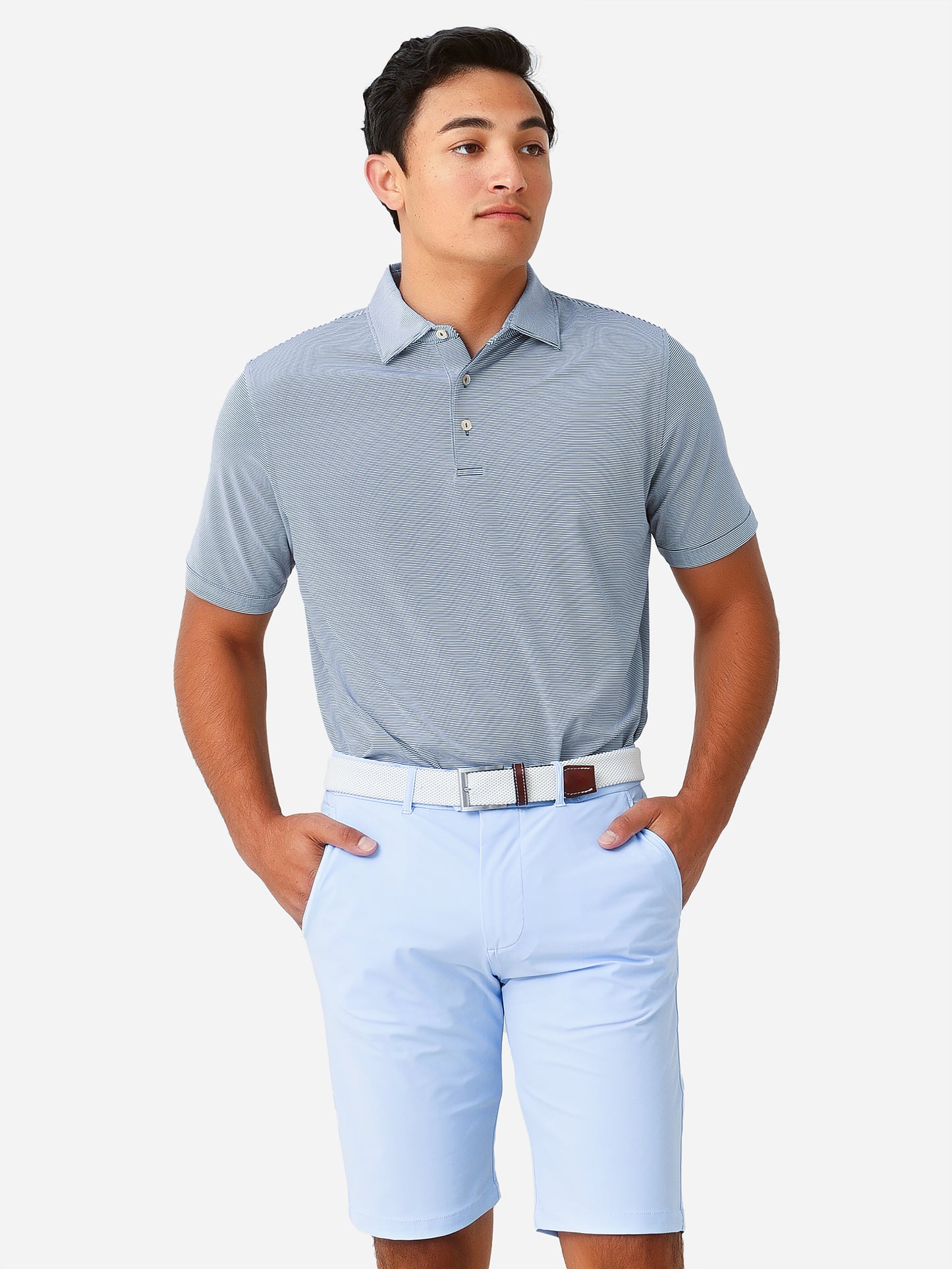 Peter Millar Crown Sport Men's Jubilee Stripe Performance Polo - Saint Bernard