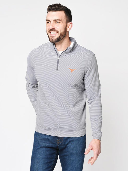 Peter Millar Men’s Texas Perth Mini-Stripe Stretch Loop Terry Quarter Zip