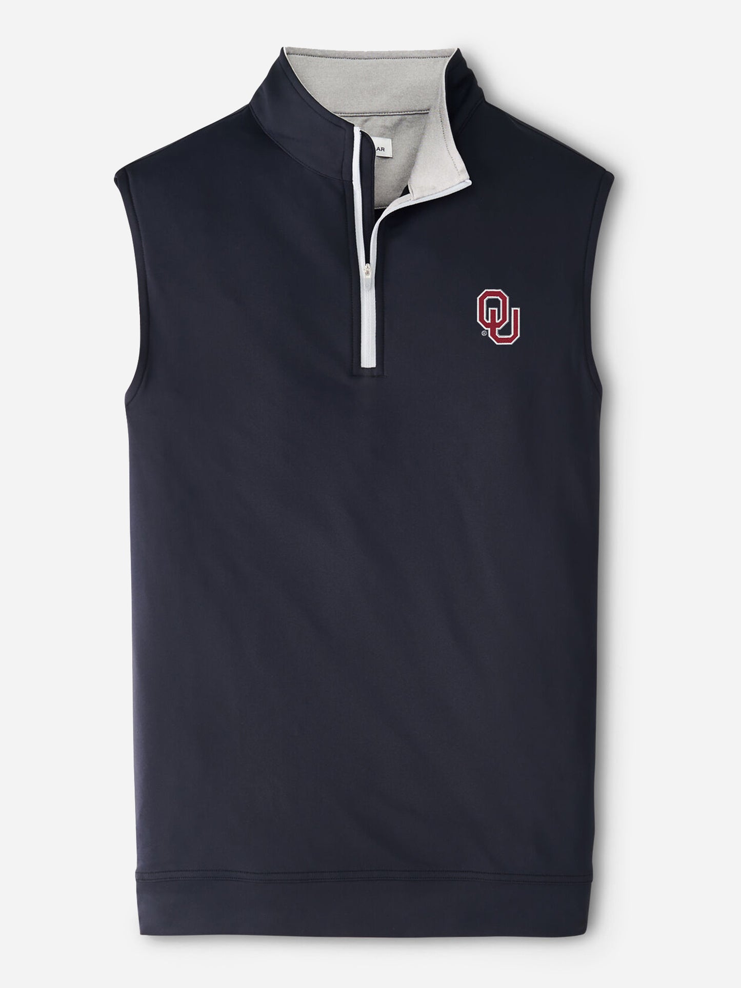 Peter Millar Collegiate Men's Galway Stretch Loop Terry Quarter-Zip Vest - Saint Bernard