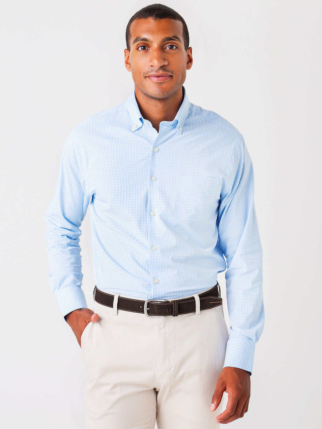 Peter Millar Crown Sport Men’s Mimi Performance Check Sport Shirt - Saint Bernard