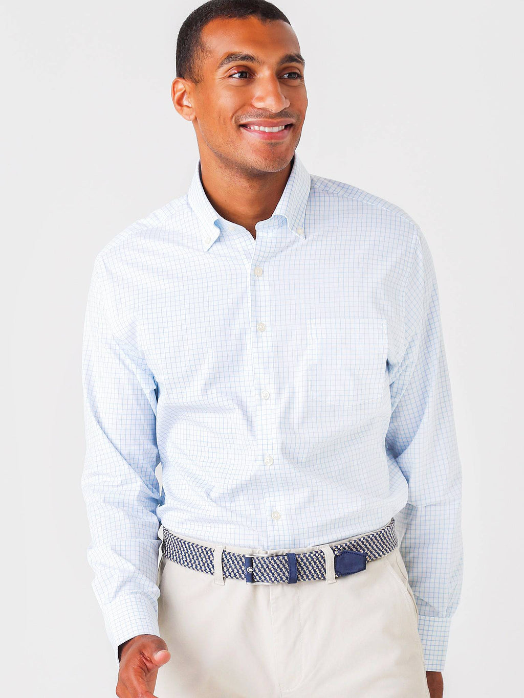 Peter Millar Crown Sport Men's Captain Performance Tattersall Sport Shirt - Saint Bernard