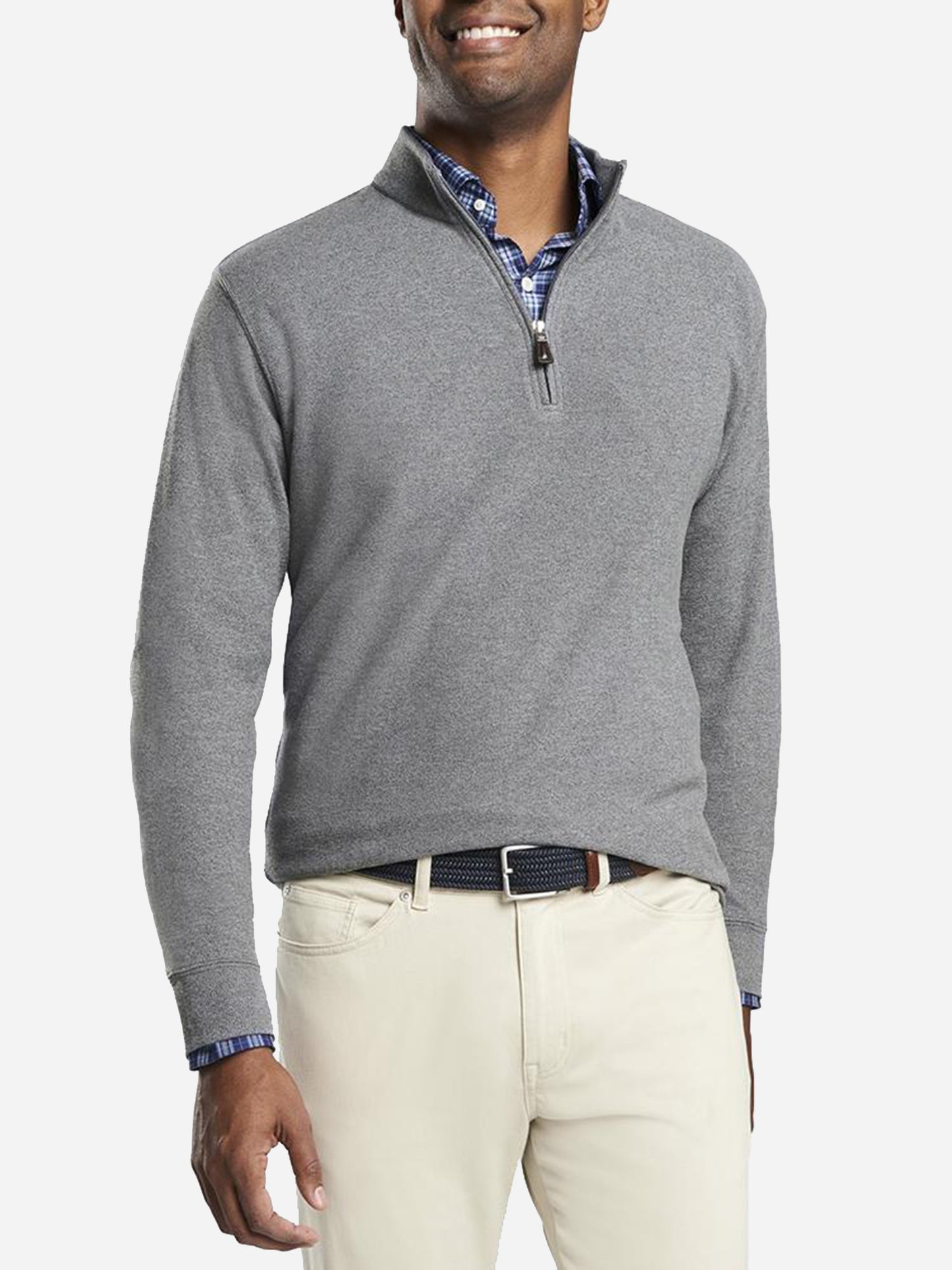 Peter Millar Men's Tri-Blend Melange Fleece Quarter-Zip Sweater