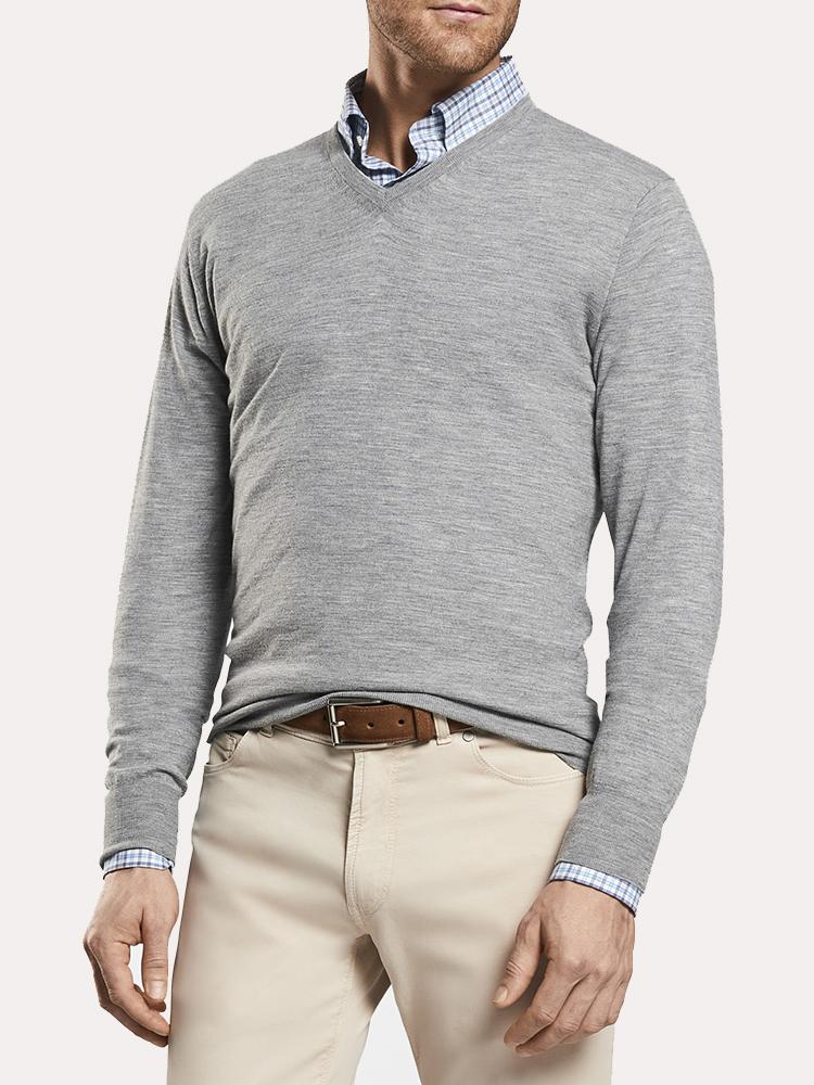 Peter Millar Excursionist Flex V-Neck Sweater - Saint Bernard