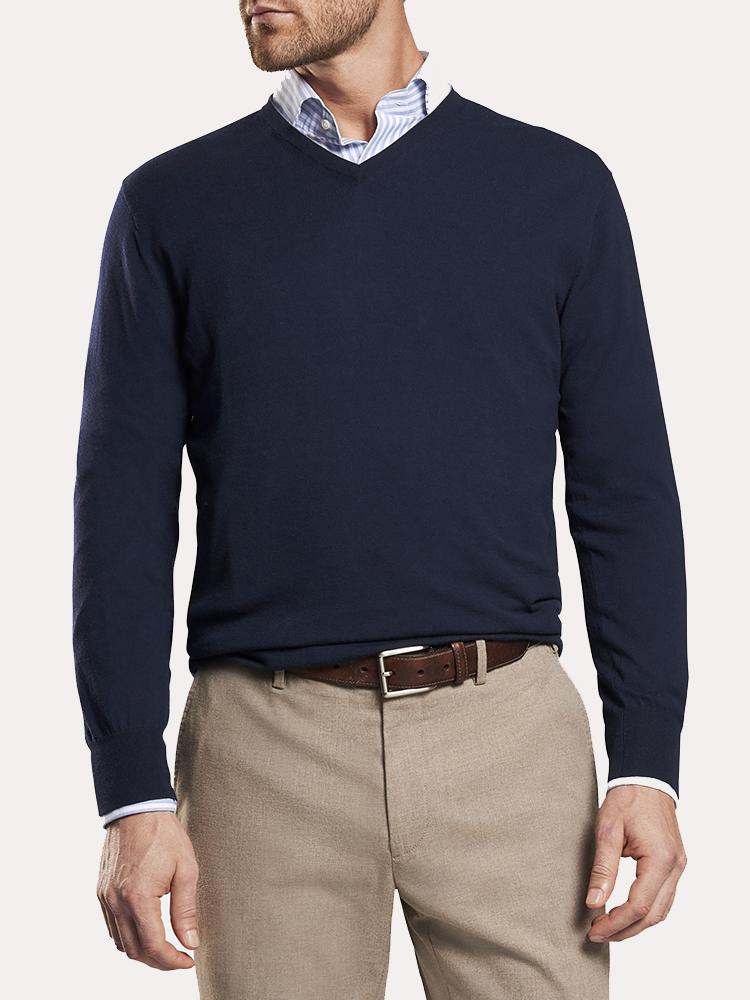 Peter Millar Excursionist Flex V-Neck Sweater - Saint Bernard