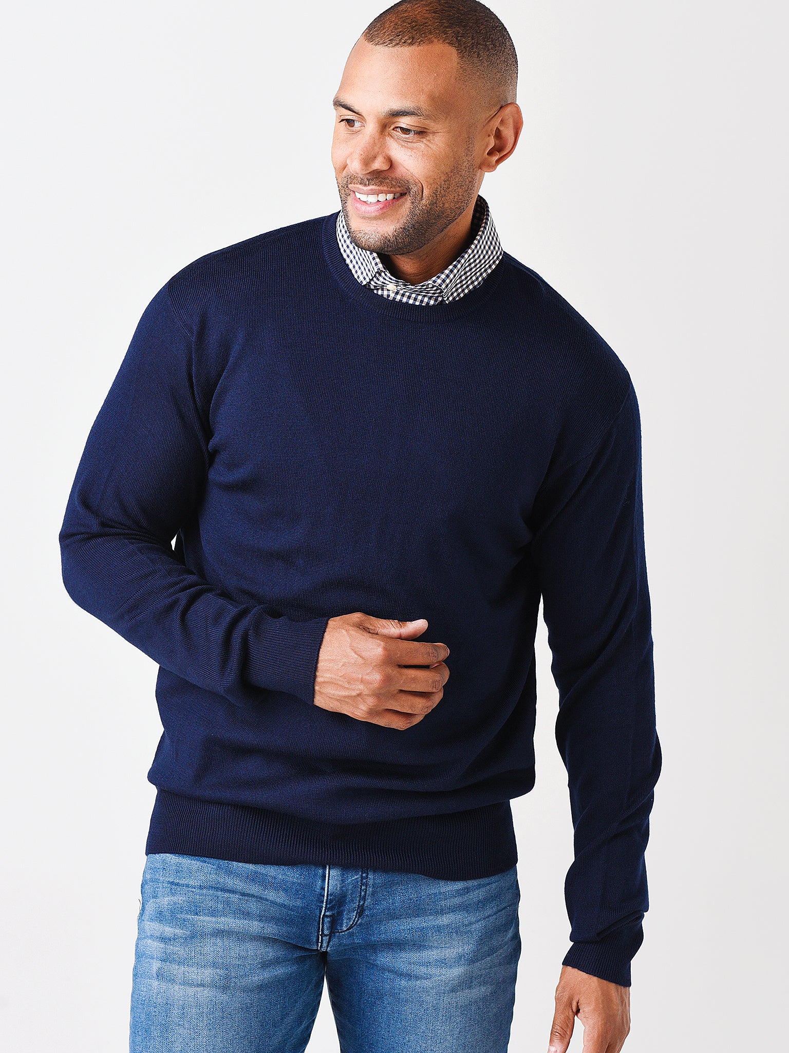 Peter Millar Men's Crown Soft Merino-Silk Crewneck Sweater - Saint Bernard