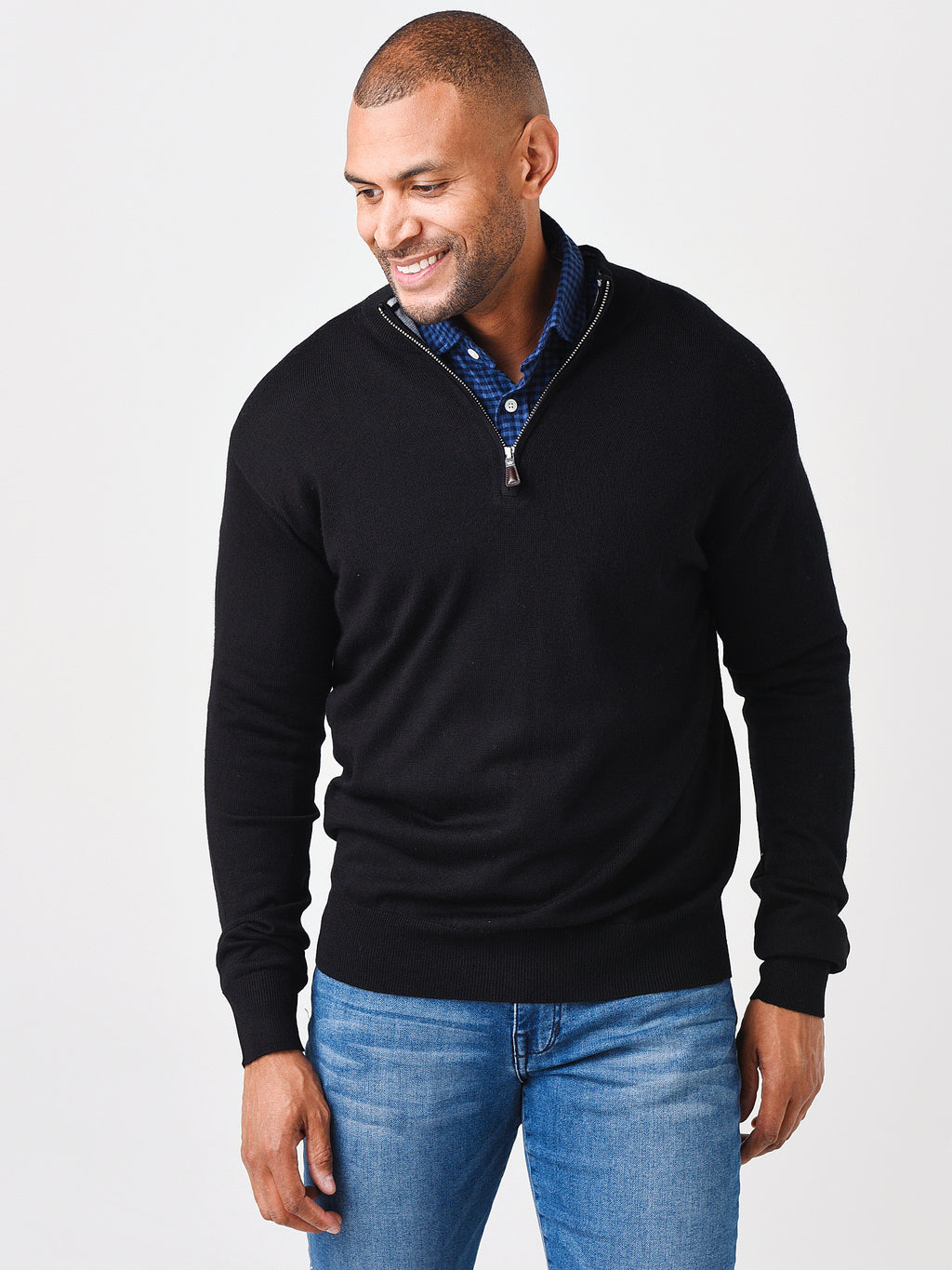 Peter Millar Men's Crown Soft Merino-Silk Quarter-Zip Sweater - Saint Bernard
