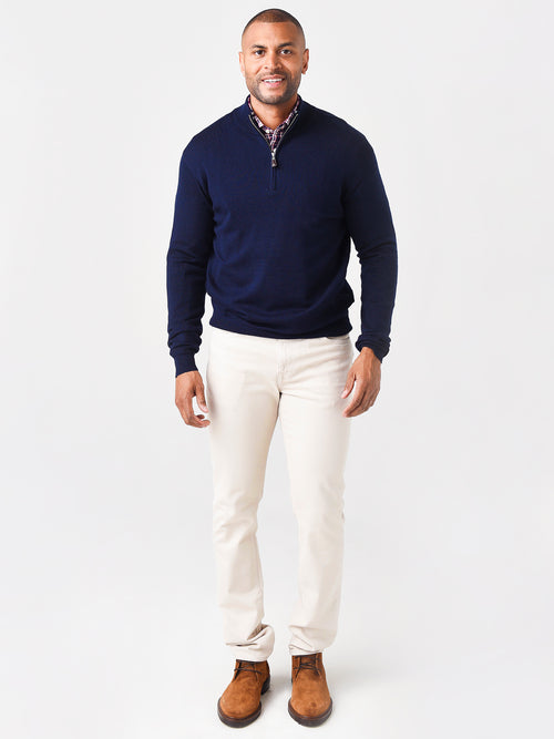 Peter Millar Men's Crown Soft Merino-Silk Quarter-Zip Sweater