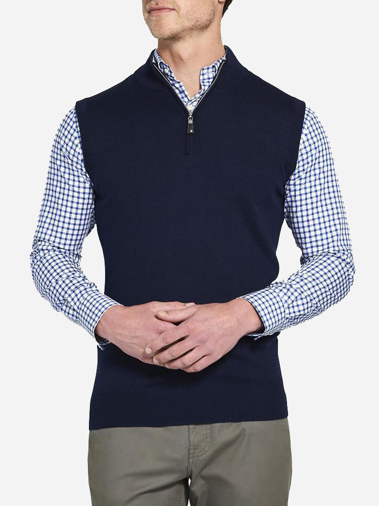 Peter Millar Men's Crown Soft Quarter-Zip Vest - Saint Bernard