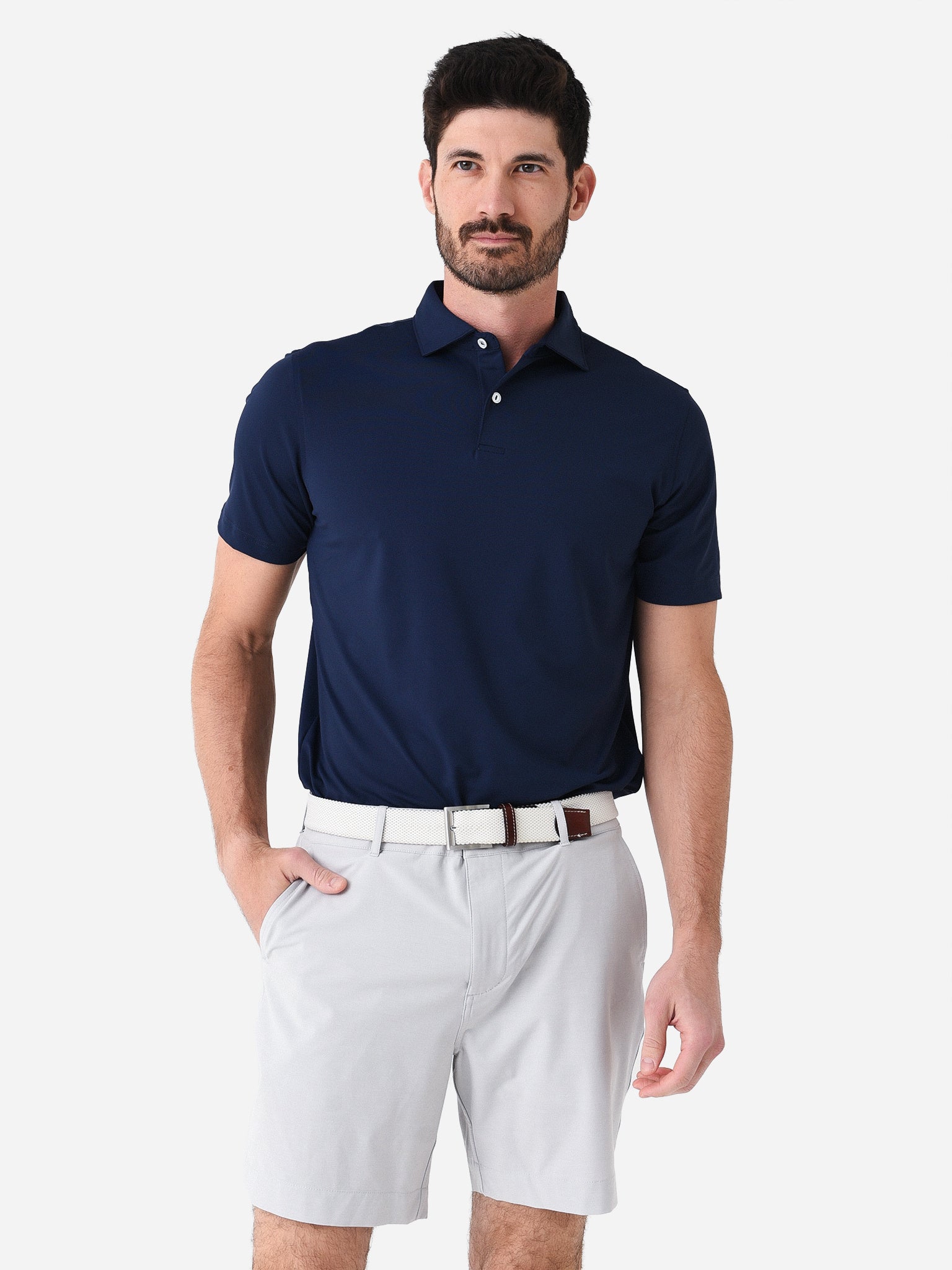 Peter Millar Crown Crafted Men's Solid Performance Jersey Polo - Saint Bernard