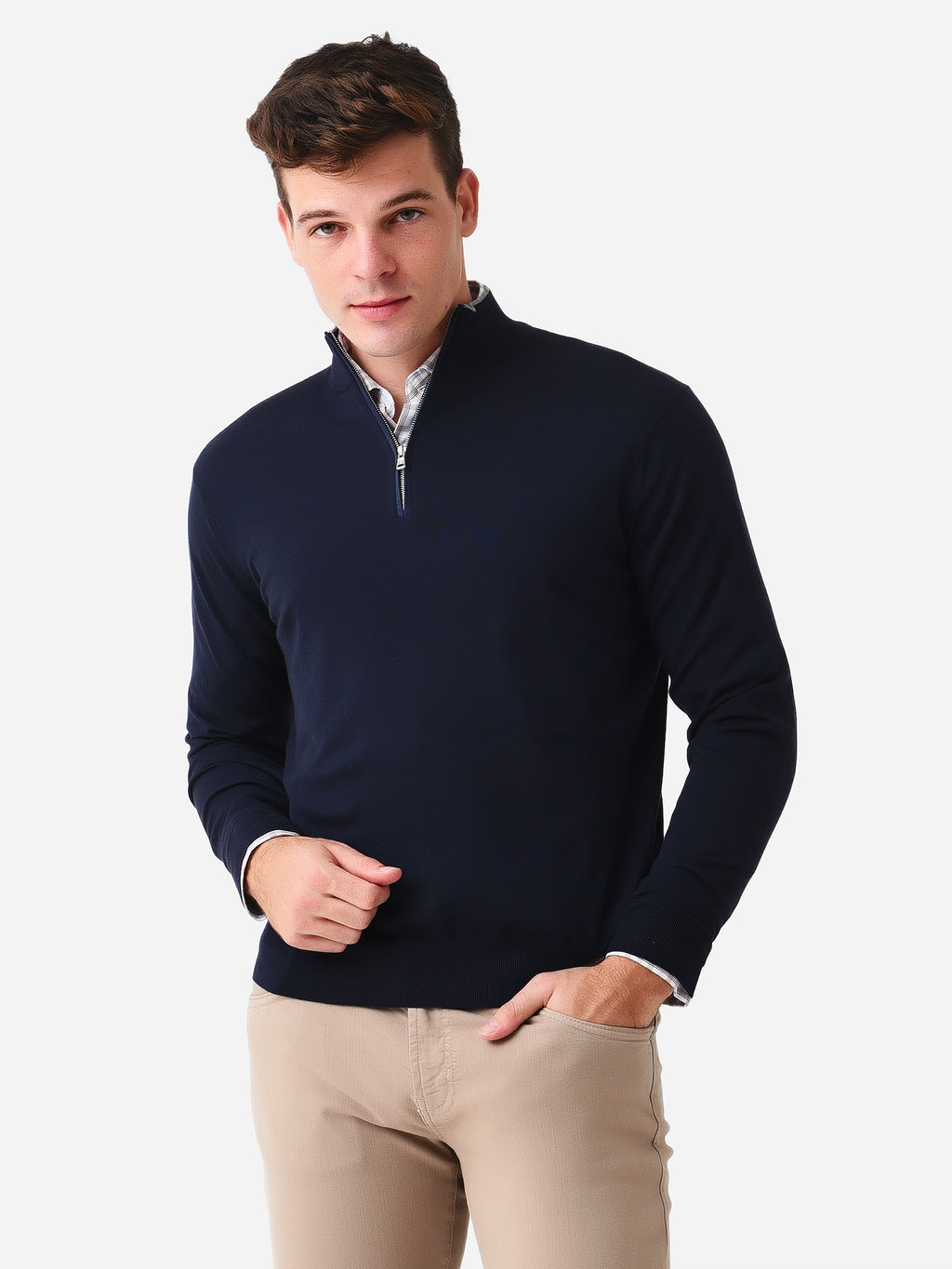 Peter Millar Crown Crafted Men's Excursionist Flex Quarter-Zip - Saint Bernard