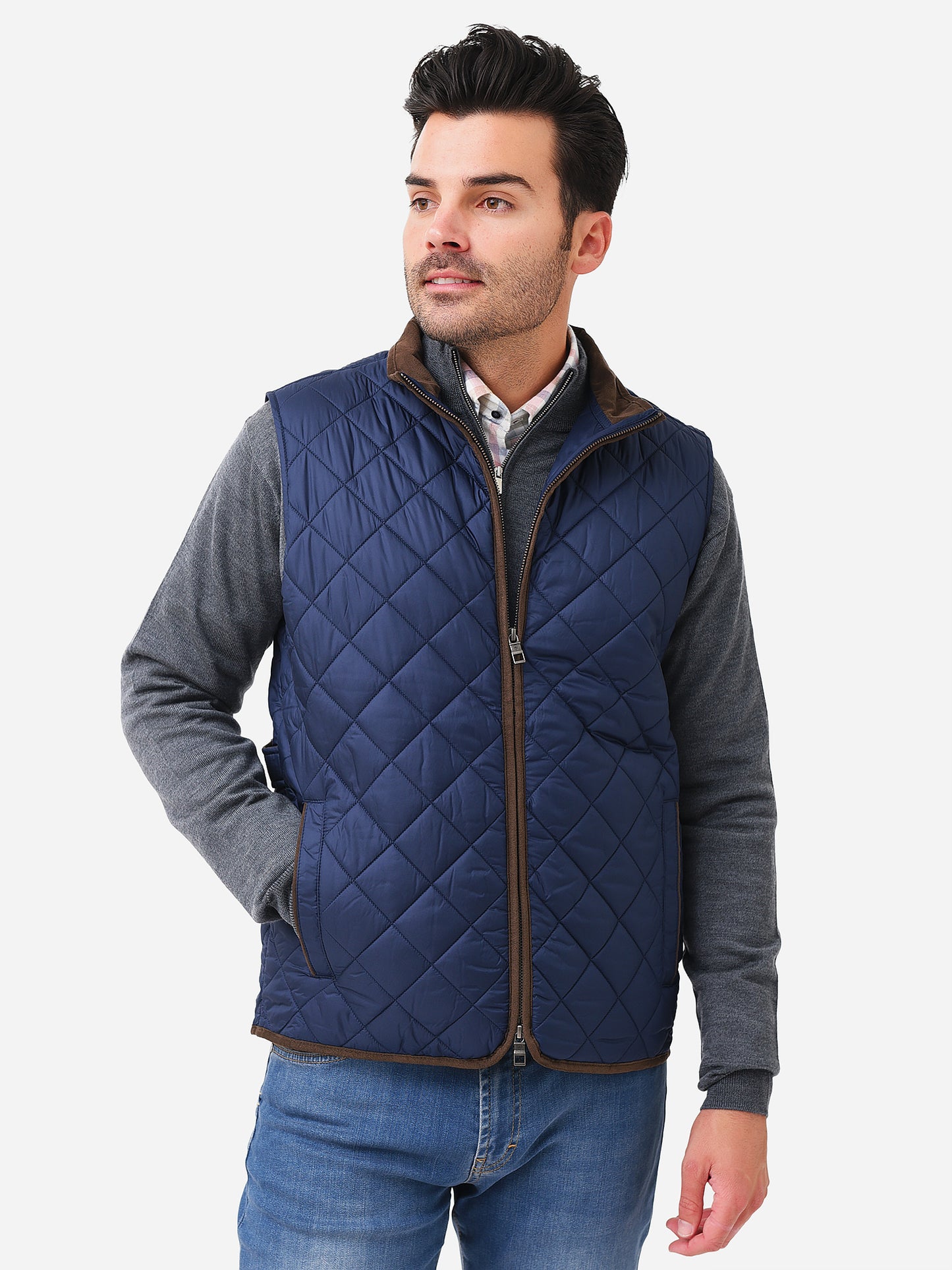 Peter Millar Crown Men's Essex Quilted Travel Vest - Saint Bernard