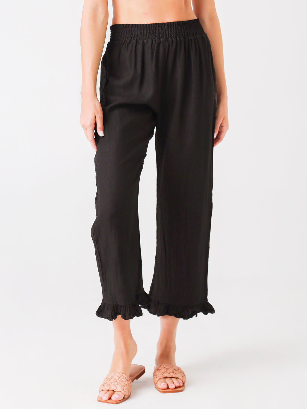9 Seed Linen Ruffle Bottom Pant - Saint Bernard