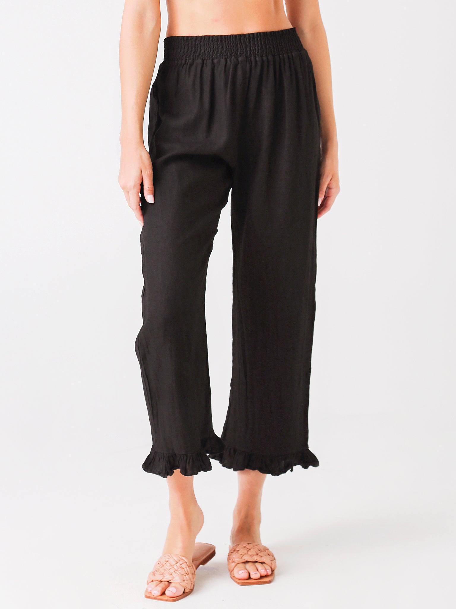 9 Seed Linen Ruffle Bottom Pant - Saint Bernard