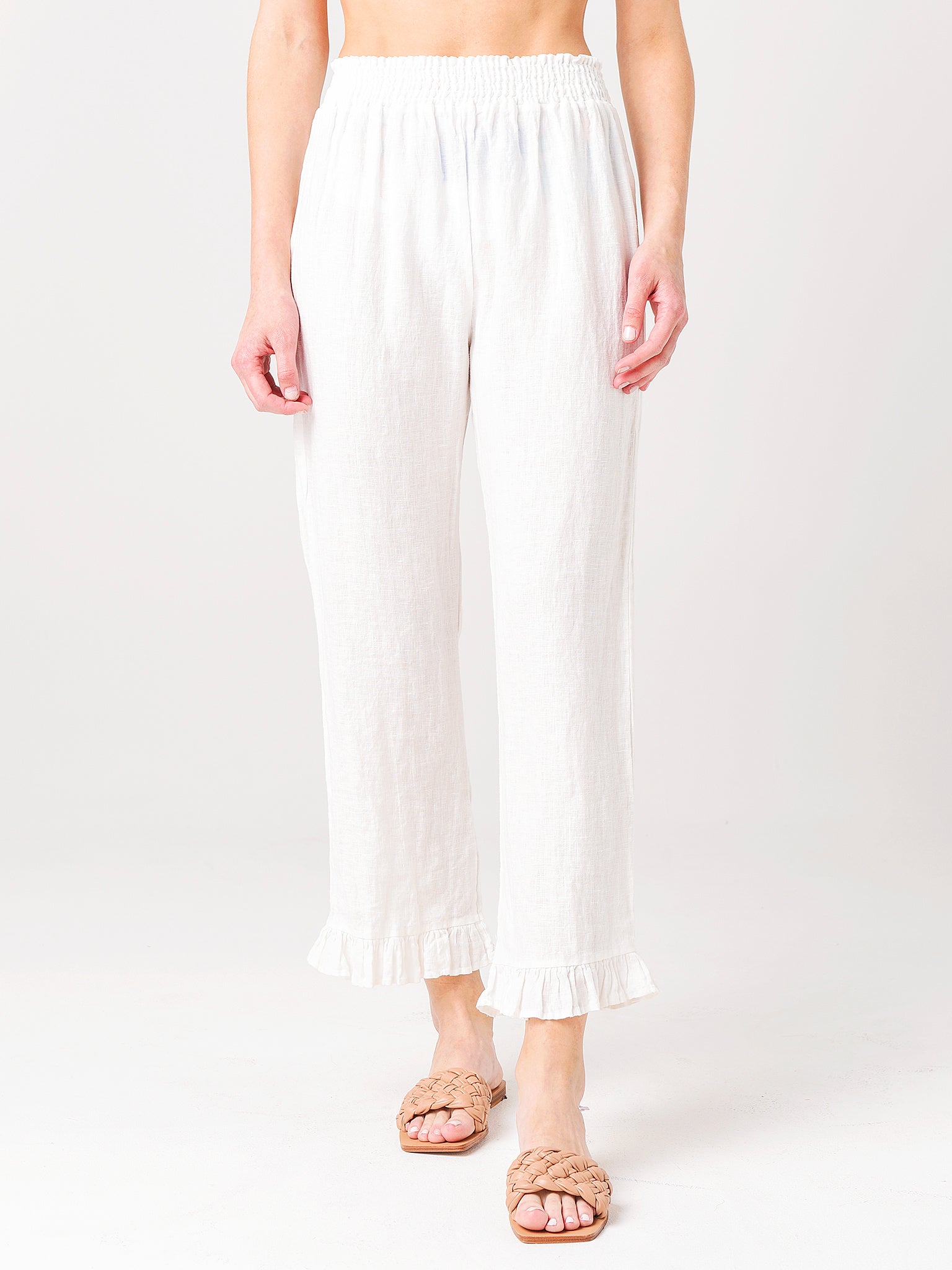 9 Seed Linen Ruffle Bottom Pant - Saint Bernard