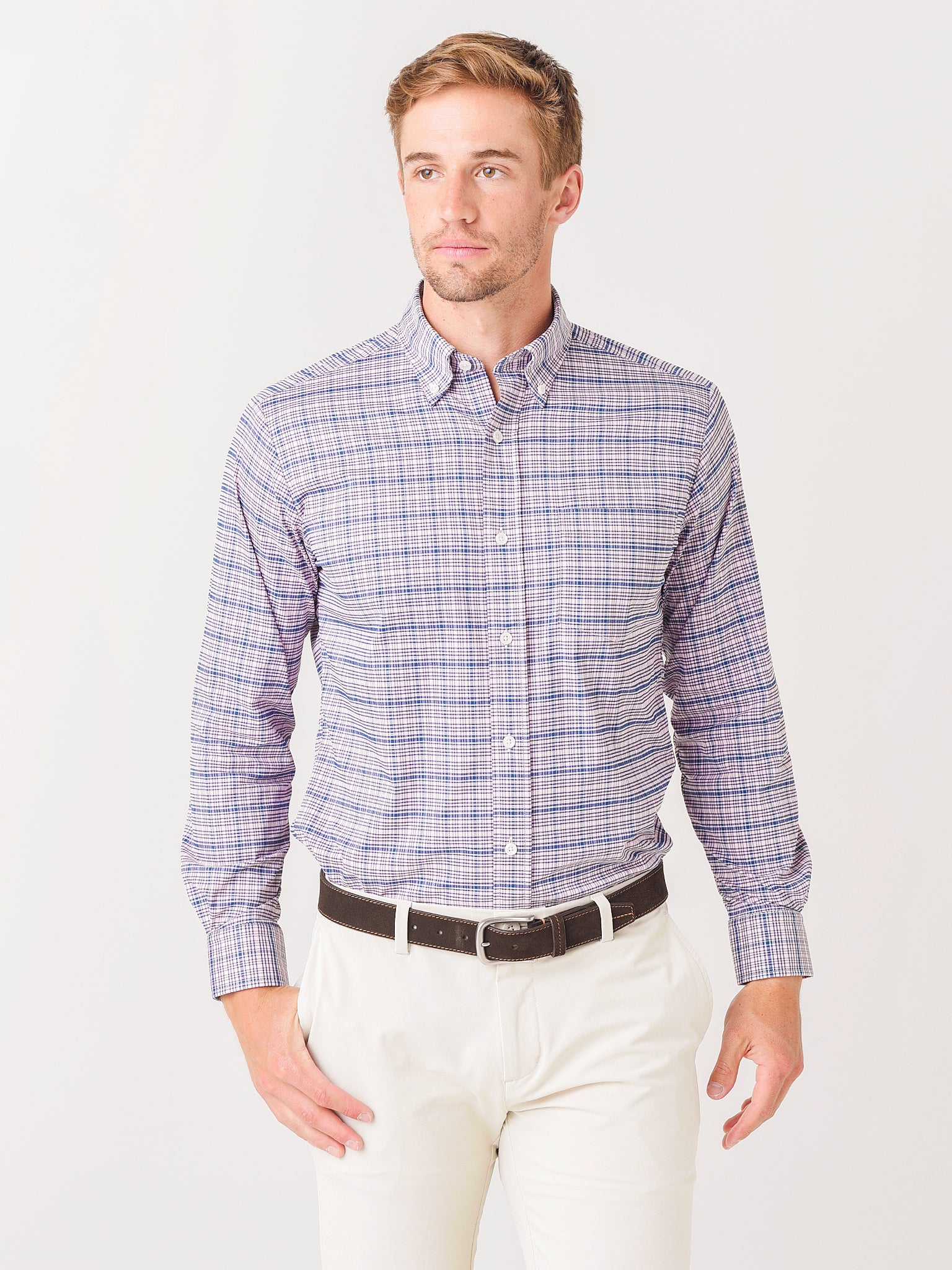 Saint Bernard Men's Paxton Plaid Performance Sport Shirt - Saint Bernard