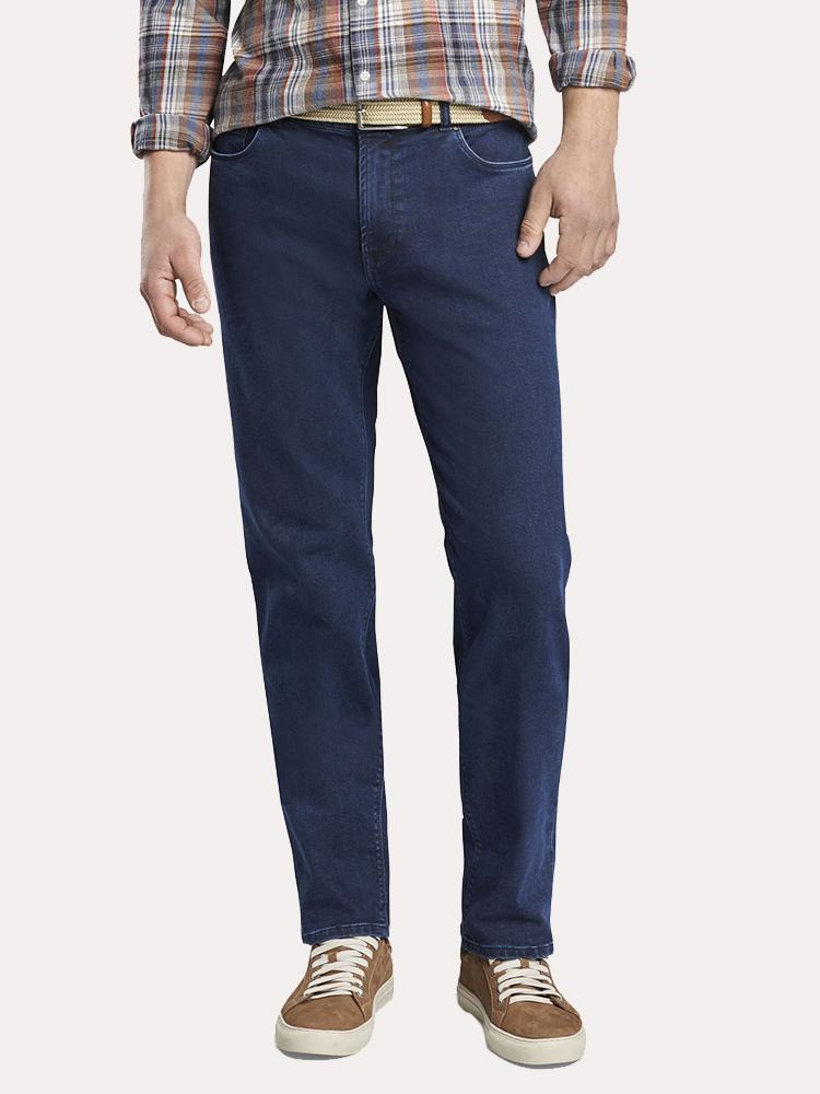 Peter Millar Men's Fleeced Denim Tailgate Jean - Saint Bernard