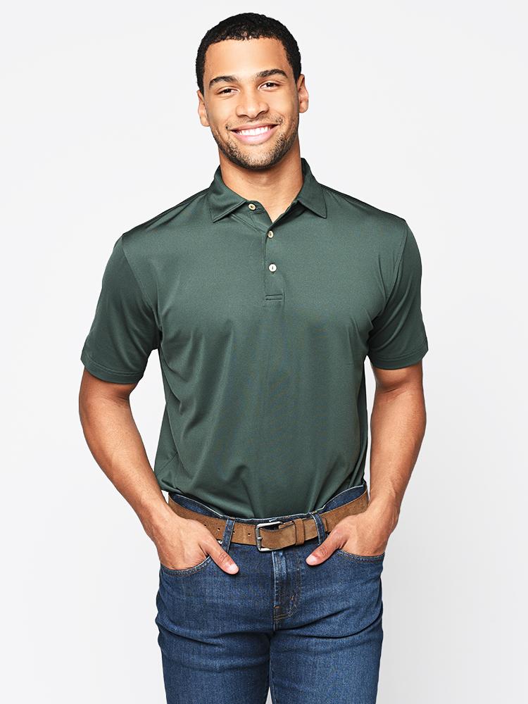 Peter Millar Men's Solid Stretch Jersey Polo - Saint Bernard