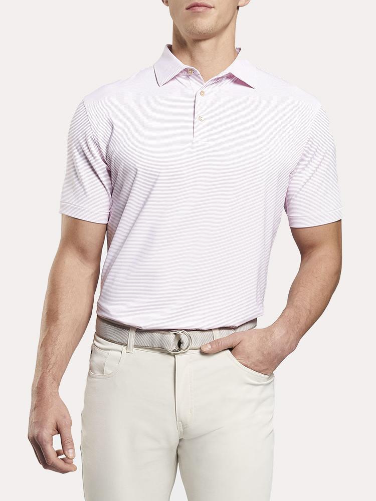 Peter Millar Halford Stripe Performance Polo - Saint Bernard