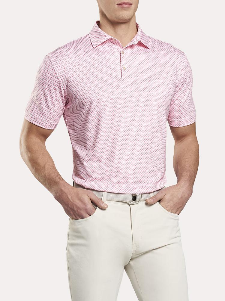 Peter Millar Men's Feed Printed Wine Glass Performance Polo - Saint Bernard