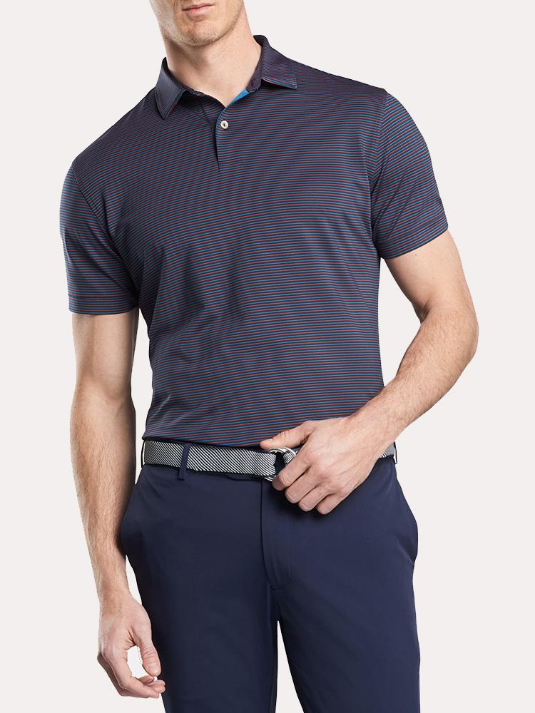Peter Millar Men's Montgomery Stripe Stretch Jersey - Saint Bernard