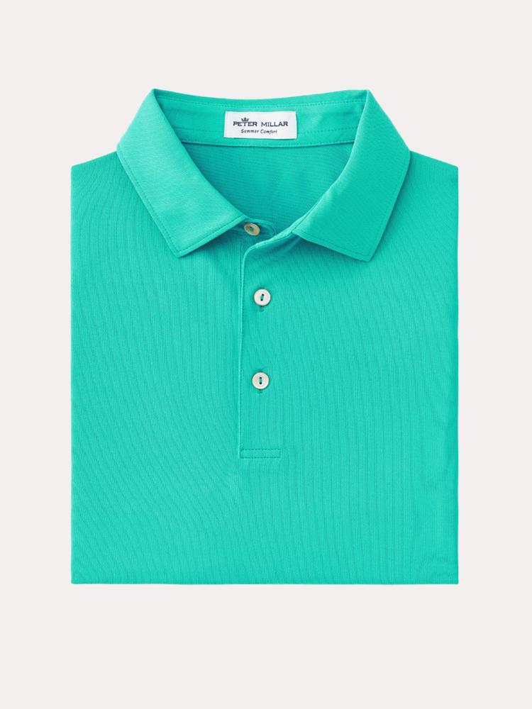 Peter Millar Solid Stretch Mesh Sean Collar Polo - Saint Bernard